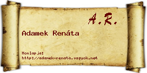 Adamek Renáta névjegykártya