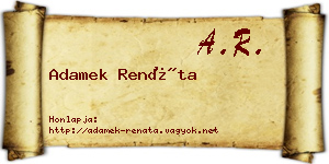 Adamek Renáta névjegykártya